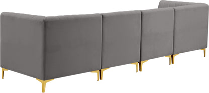 Julia Grey Velvet Modular Sofa S119