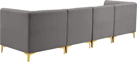 Julia Grey Velvet Modular Sofa S119