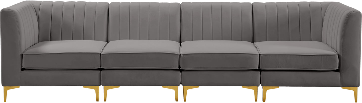 julia grey velvet modular sofa s119