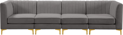 Julia Grey Velvet Modular Sofa S119