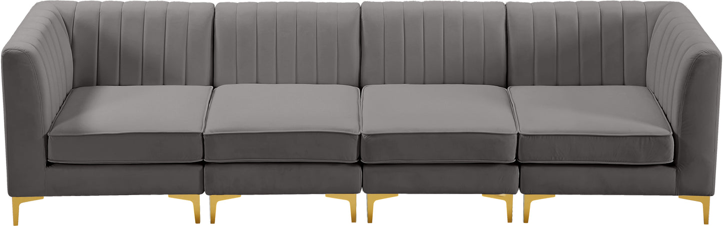 julia grey velvet modular sofa s119