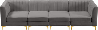 Julia Grey Velvet Modular Sofa S119