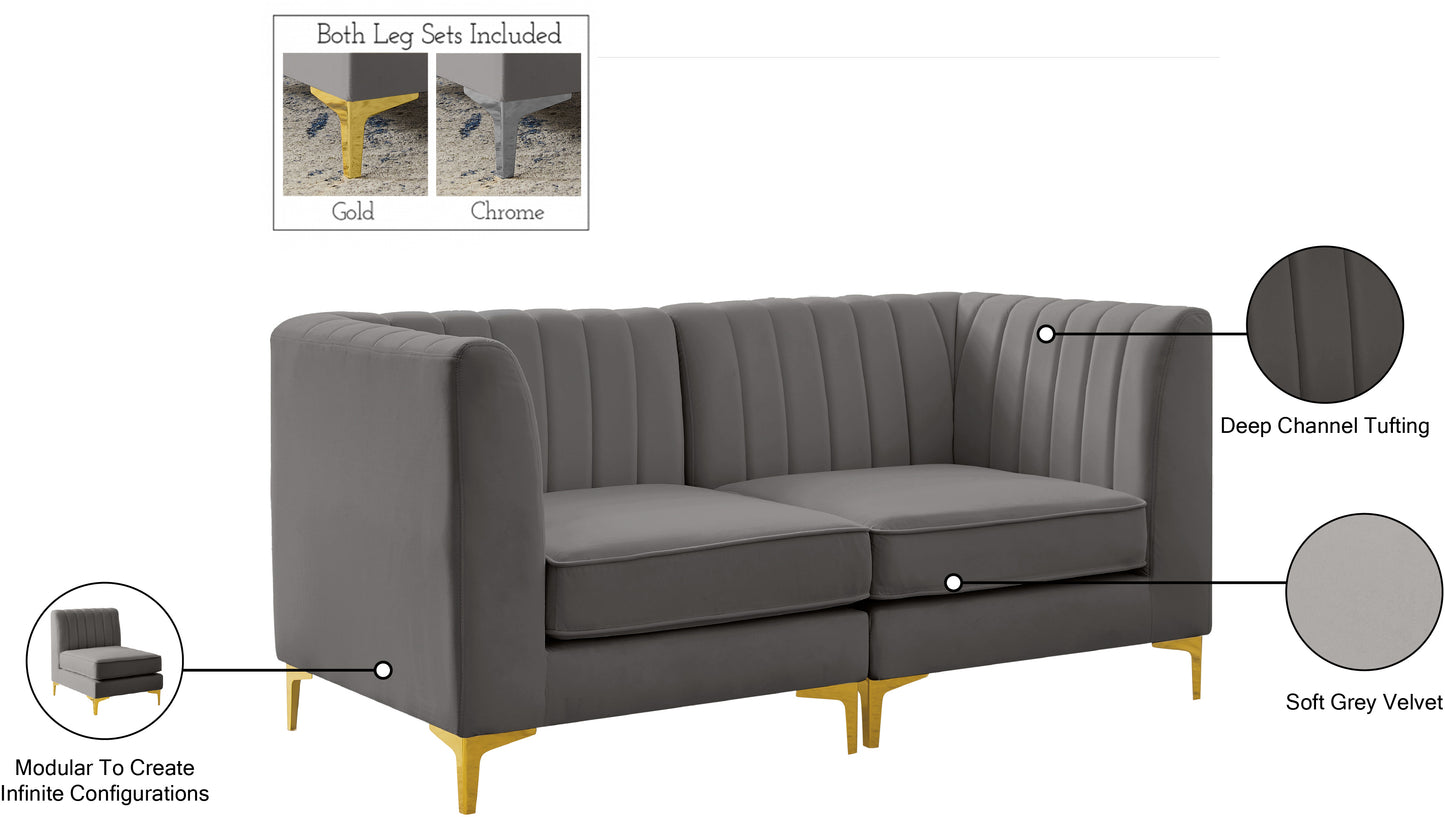 julia grey velvet modular sofa s67