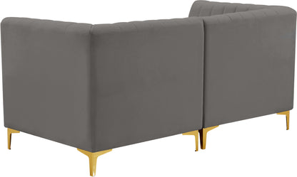 Julia Grey Velvet Modular Sofa S67