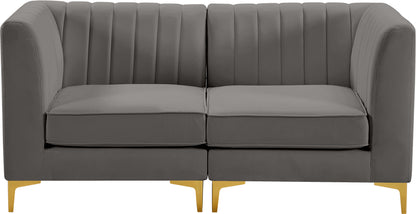 Julia Grey Velvet Modular Sofa S67