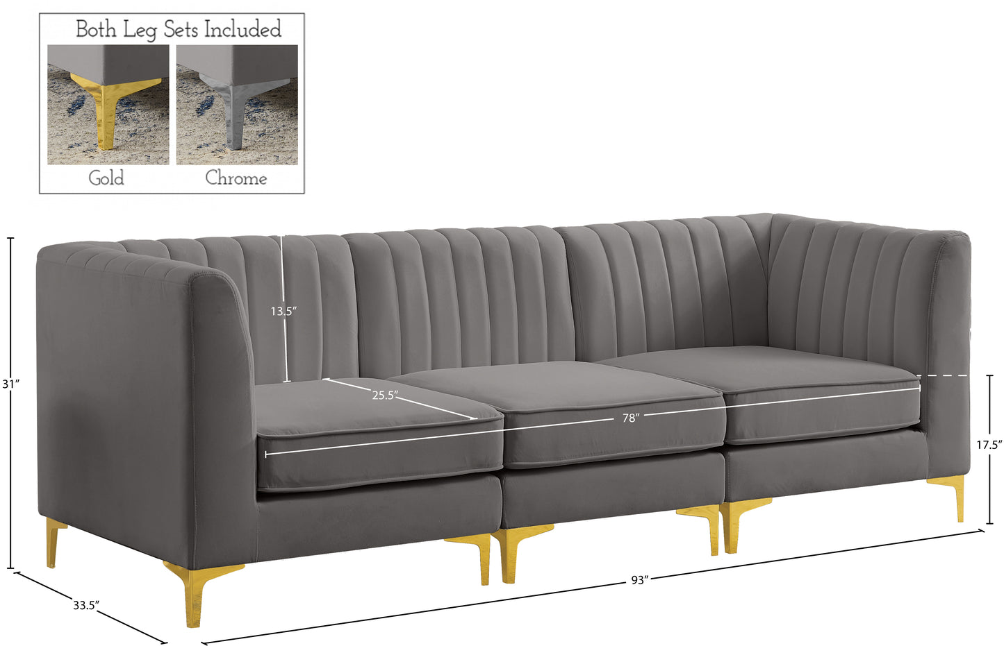 julia grey velvet modular sofa s93