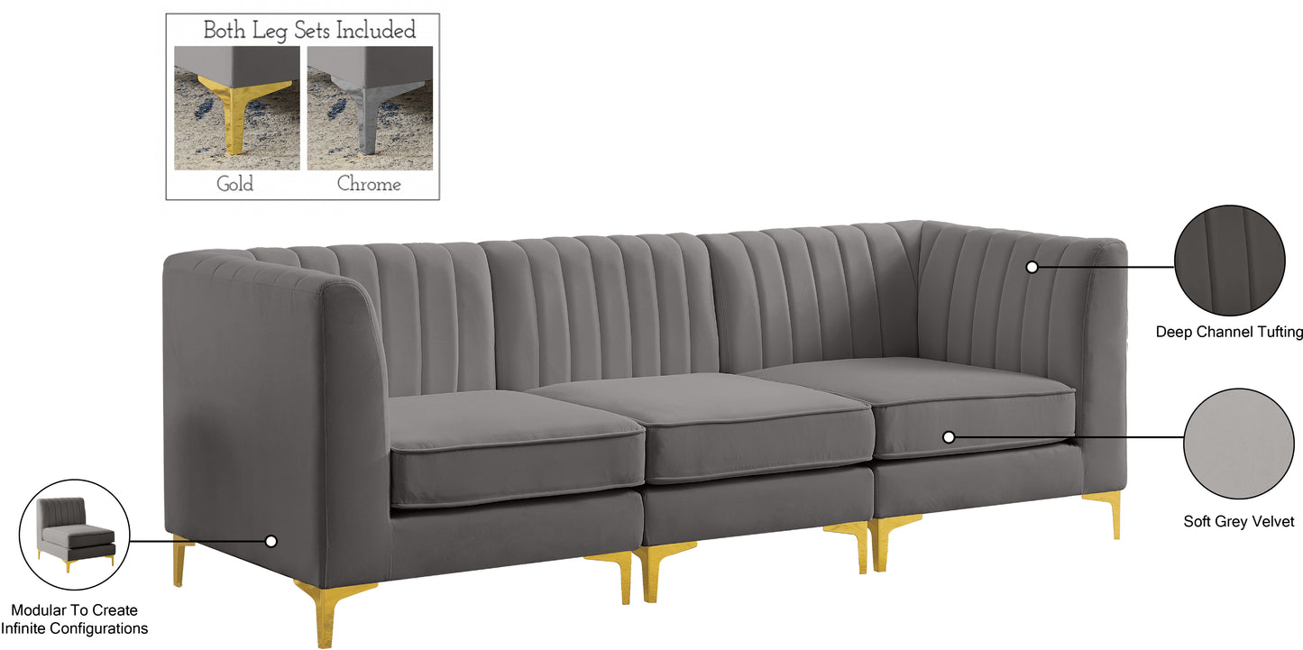 julia grey velvet modular sofa s93