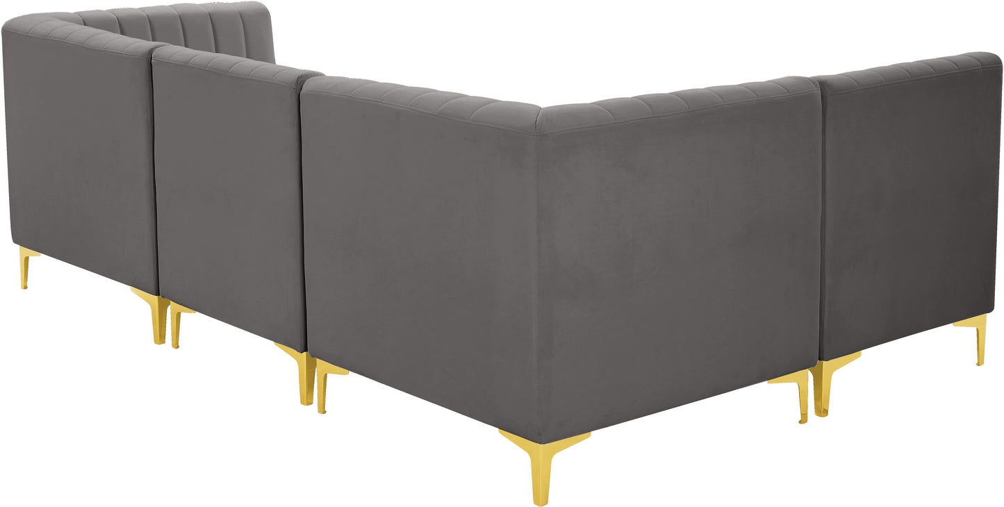 julia grey velvet modular sectional sec4a