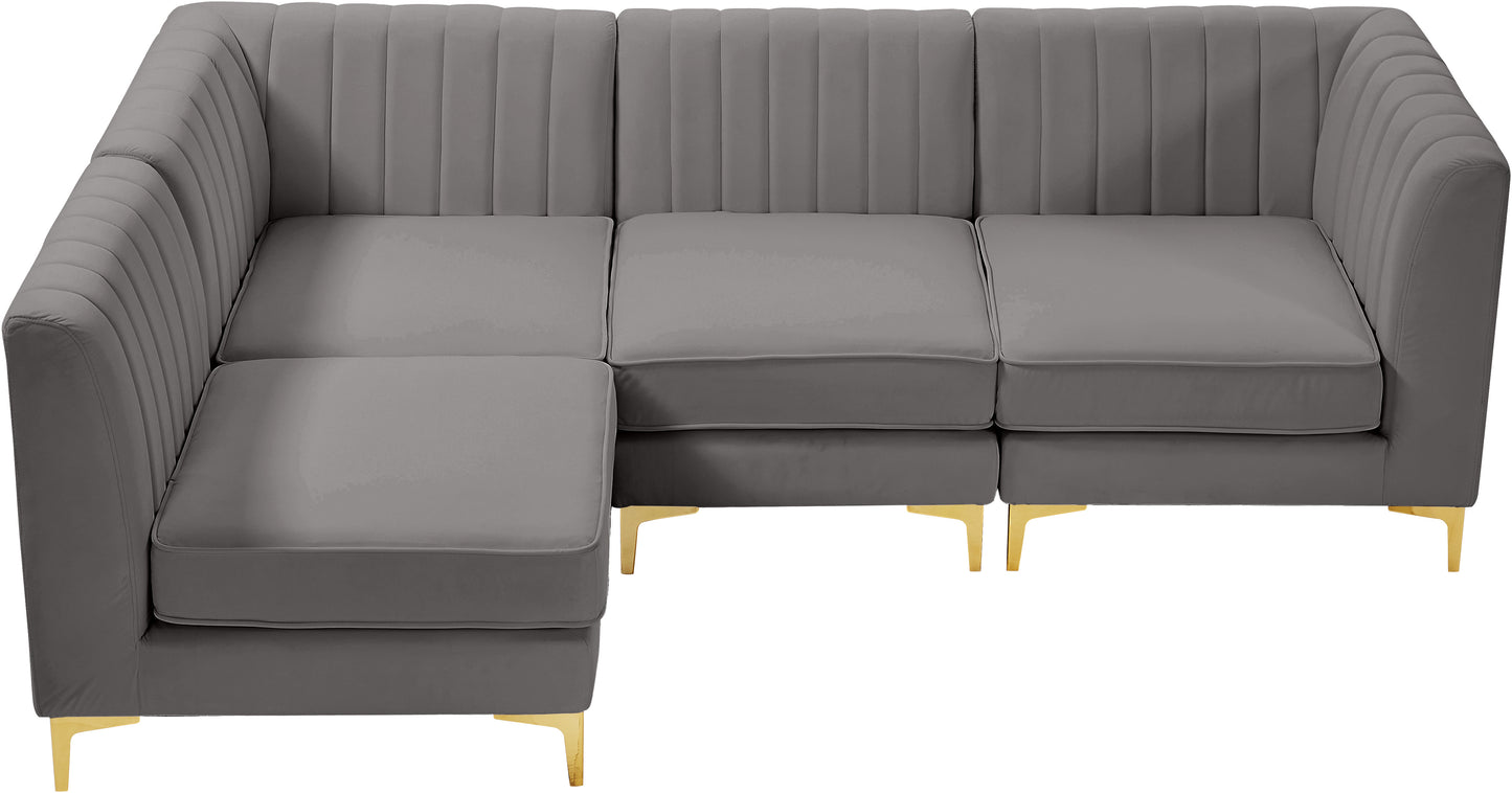 julia grey velvet modular sectional sec4a