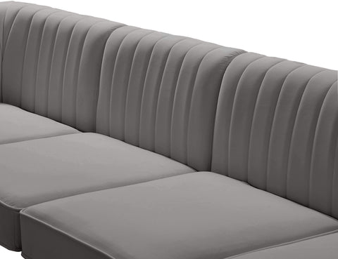 Julia Grey Velvet Modular Sectional Sec5B