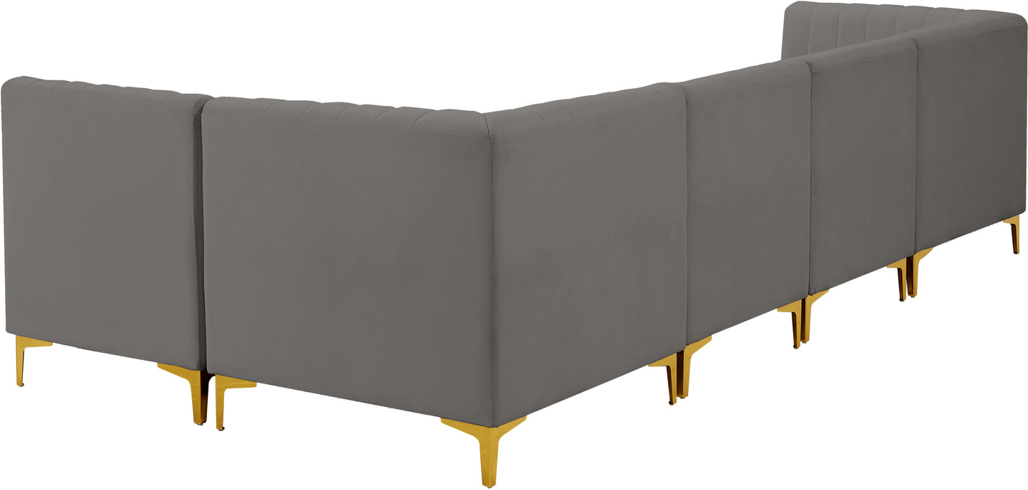 julia grey velvet modular sectional sec5b