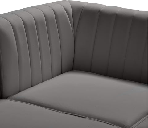 Julia Grey Velvet Modular Sectional Sec5C