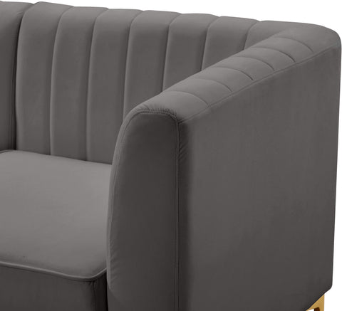 Julia Grey Velvet Modular Sectional Sec5C