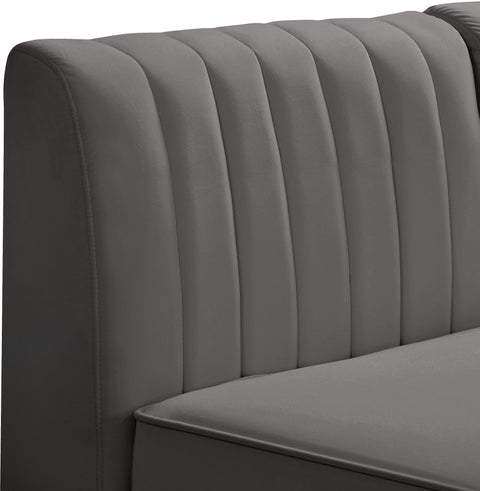 Julia Grey Velvet Modular Sectional Sec5C
