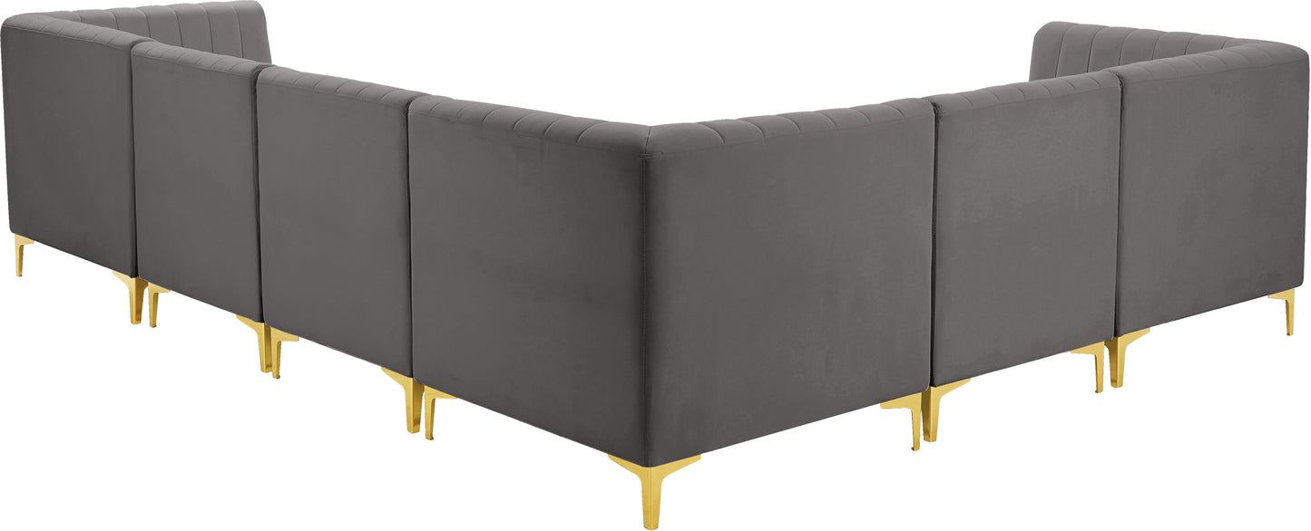 julia grey velvet modular sectional sec6a