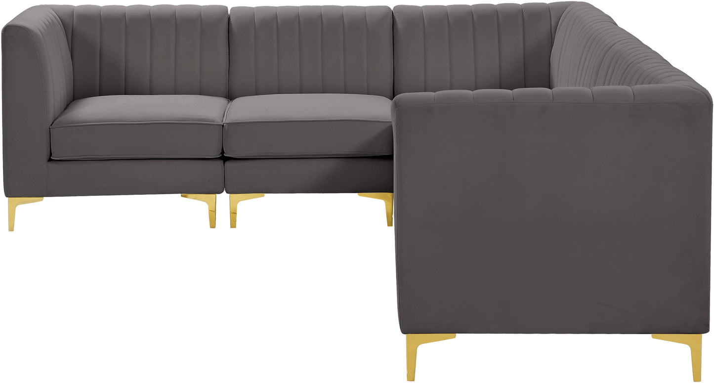 julia grey velvet modular sectional sec6a