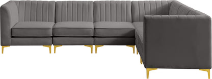 Julia Grey Velvet Modular Sectional Sec6A