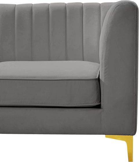 Julia Grey Velvet Modular Sectional Sec7A