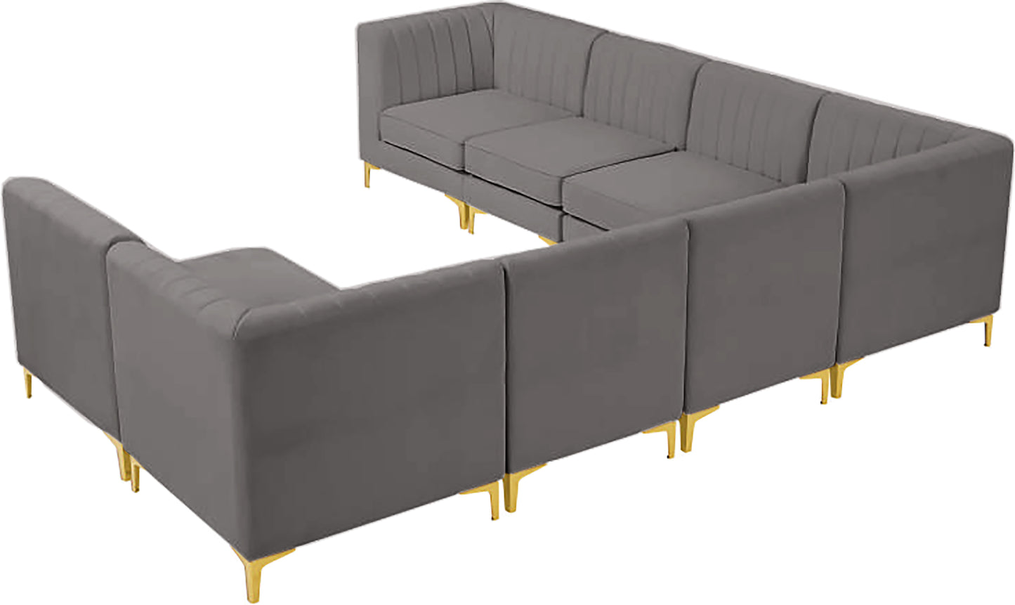 julia grey velvet modular sectional sec8a