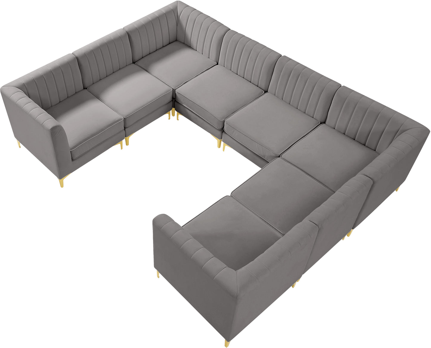 julia grey velvet modular sectional sec8b