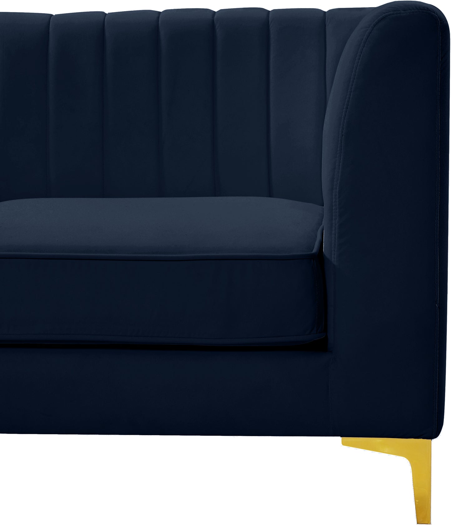 julia navy velvet armless chair armless