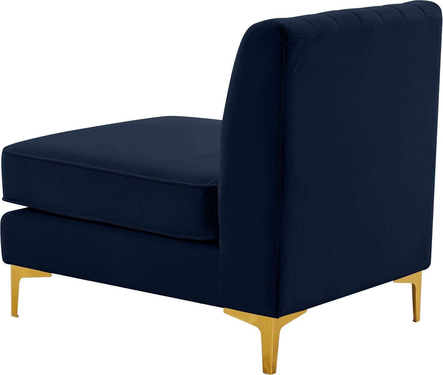 julia navy velvet armless chair armless