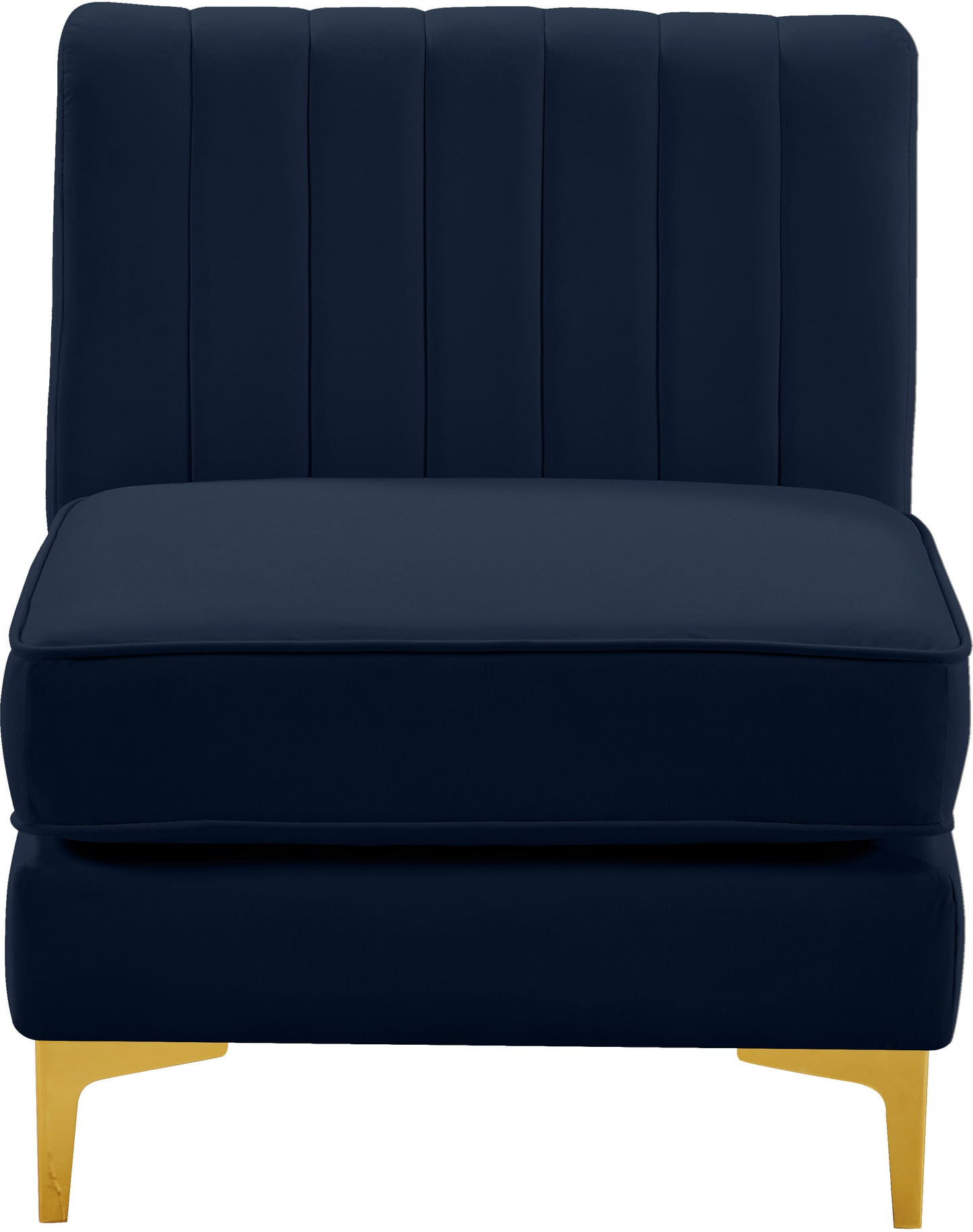 julia navy velvet armless chair armless