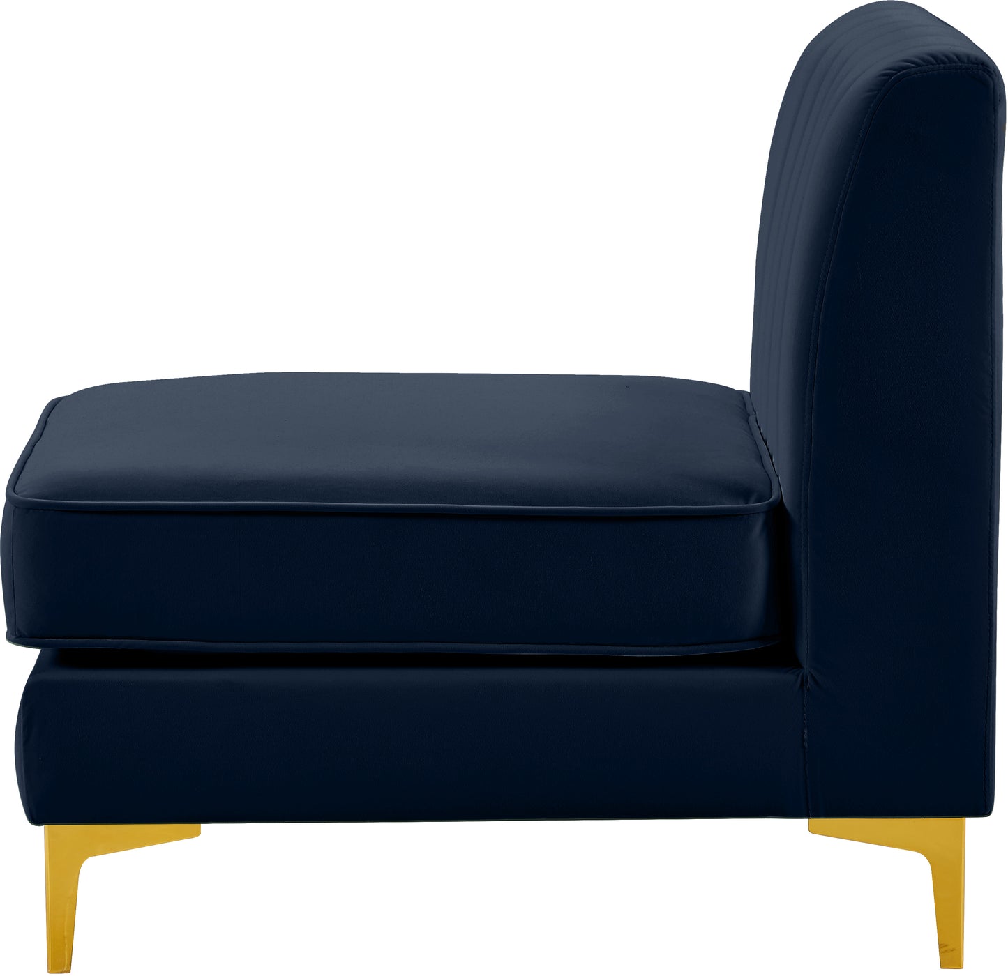 julia navy velvet armless chair armless