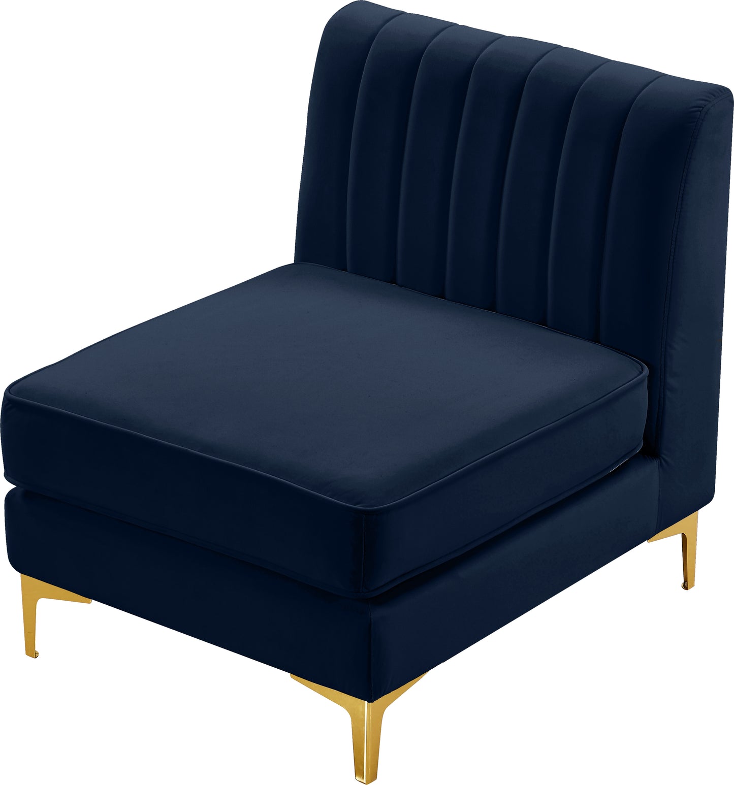 julia navy velvet armless chair armless