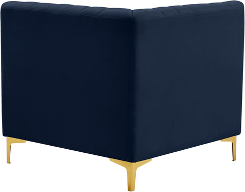 Julia Navy Velvet Corner Chair Corner