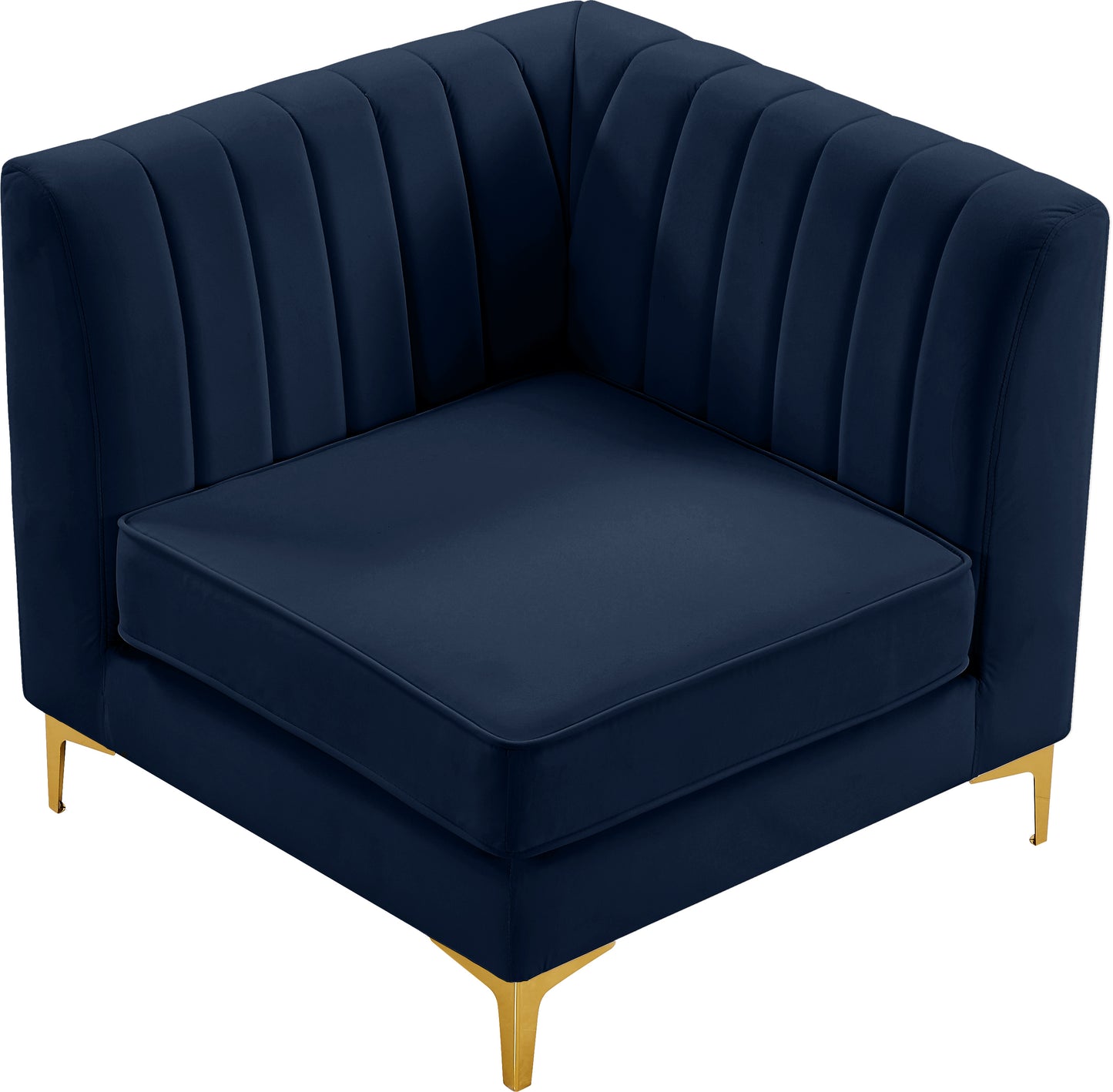 julia navy velvet corner chair corner