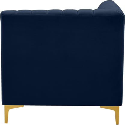 Julia Navy Velvet Corner Chair Corner