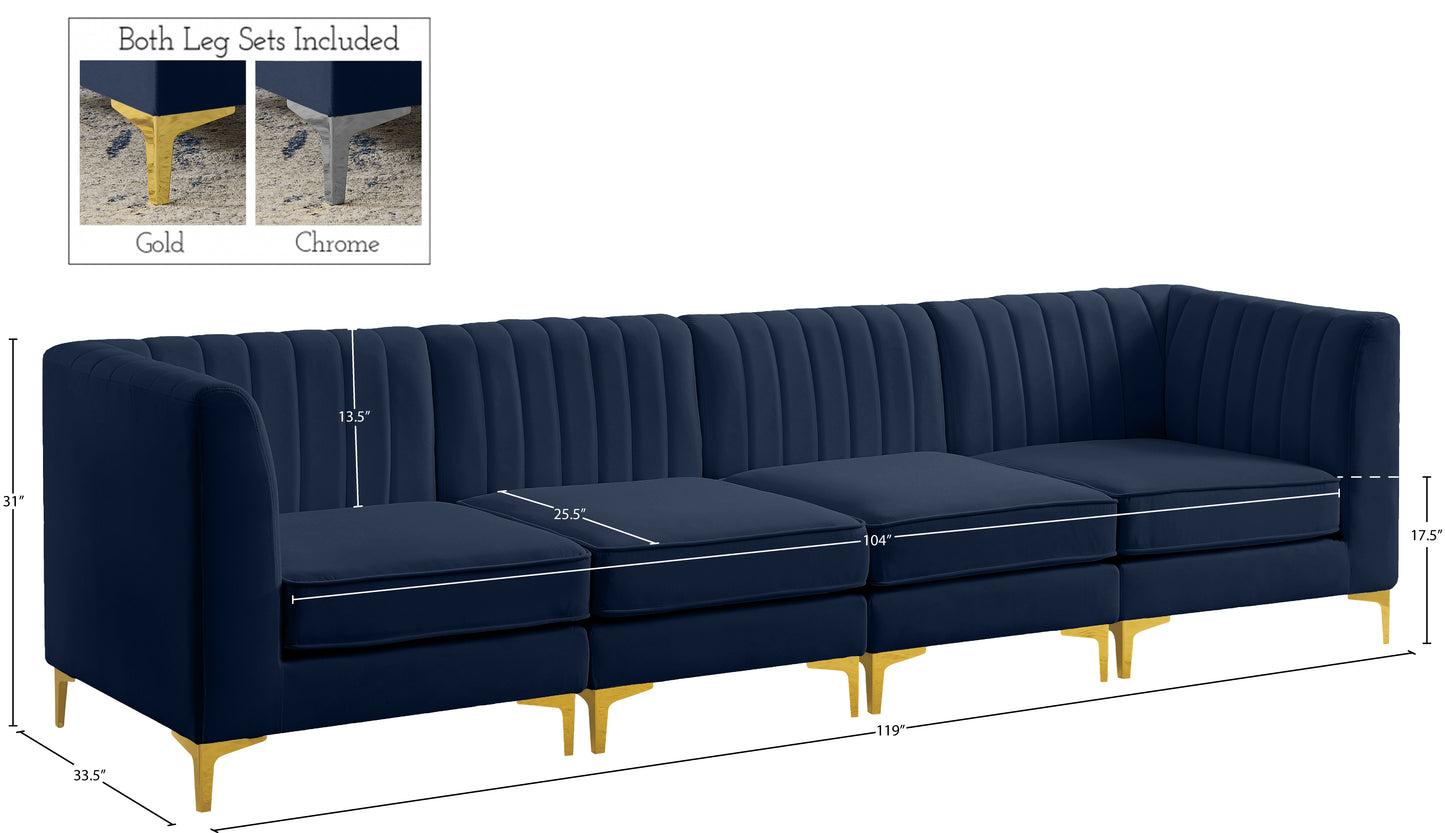 julia navy velvet modular sofa s119