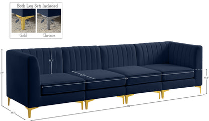 Julia Navy Velvet Modular Sofa S119