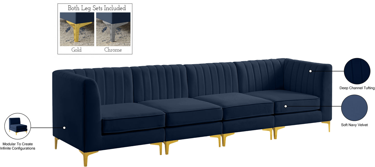 julia navy velvet modular sofa s119