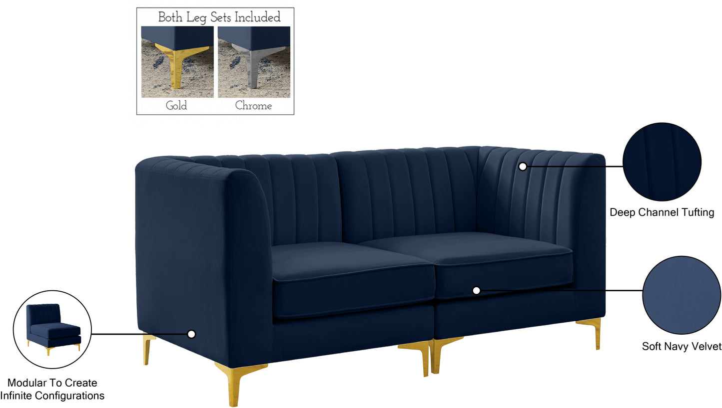 julia navy velvet modular sofa s67