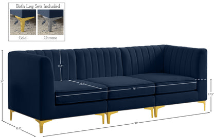 Julia Navy Velvet Modular Sofa S93