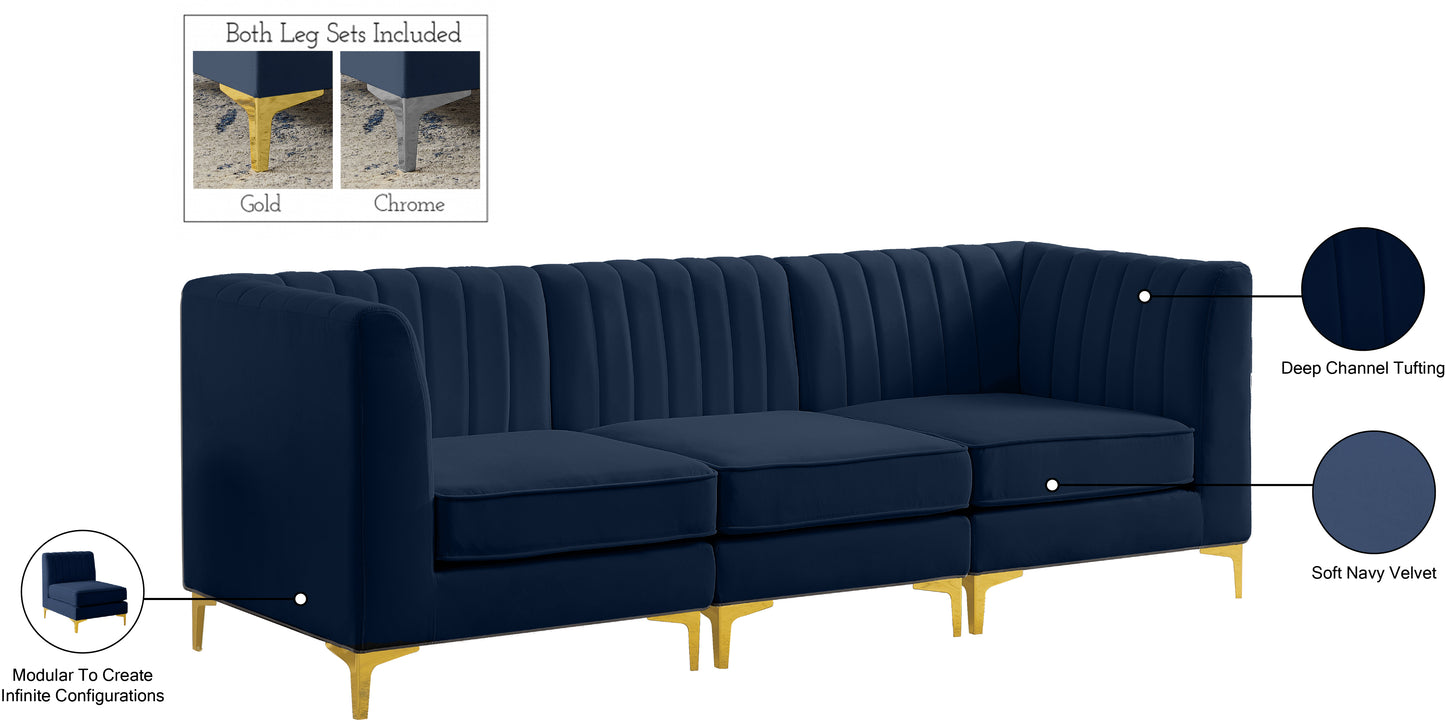 julia navy velvet modular sofa s93