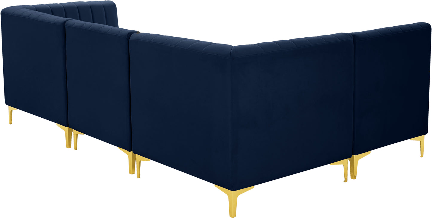 julia navy velvet modular sectional sec4a