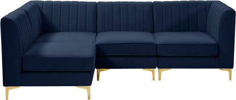 Julia Navy Velvet Modular Sectional Sec4A