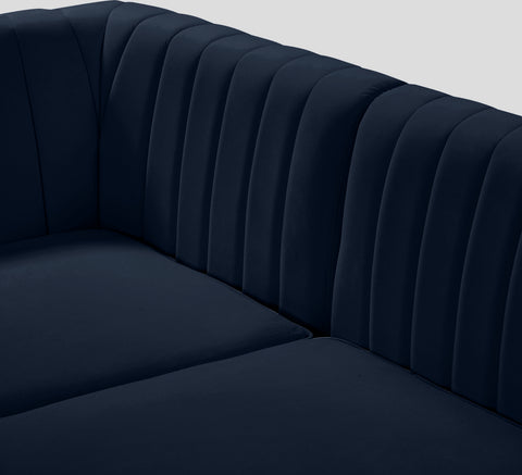 Julia Navy Velvet Modular Sectional Sec5A
