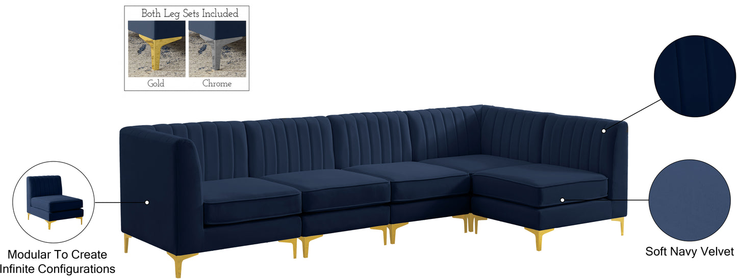 julia navy velvet modular sectional sec5b