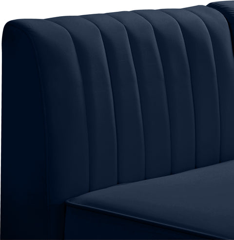 Julia Navy Velvet Modular Sectional Sec5B