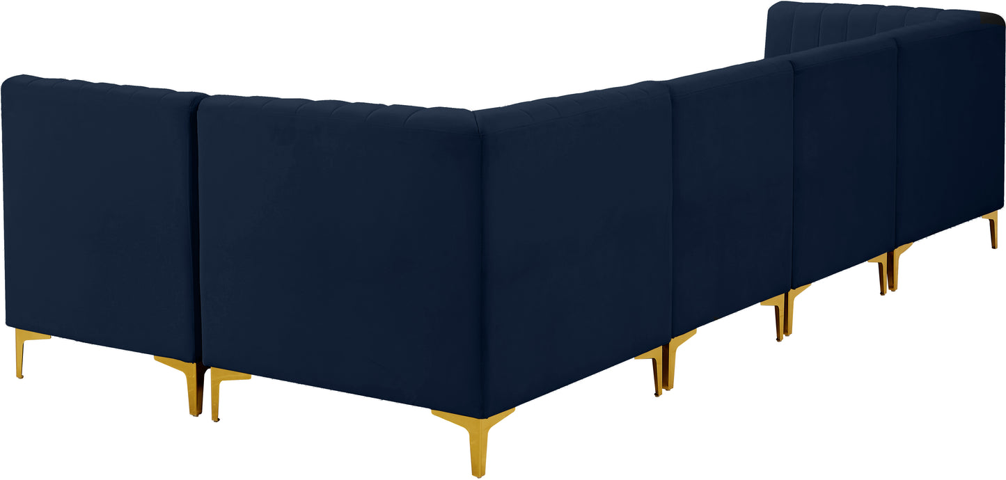 julia navy velvet modular sectional sec5b