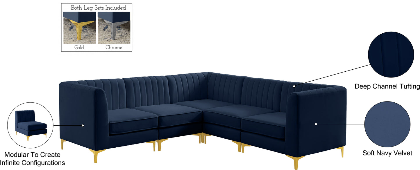 julia navy velvet modular sectional sec5c