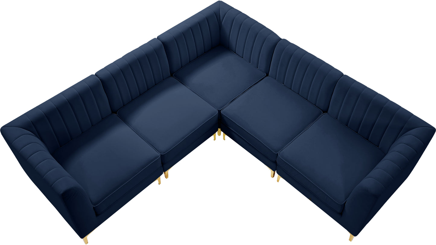 julia navy velvet modular sectional sec5c