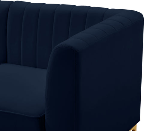 Julia Navy Velvet Modular Sectional Sec5C