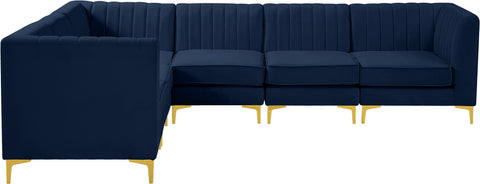 Julia Navy Velvet Modular Sectional Sec6A