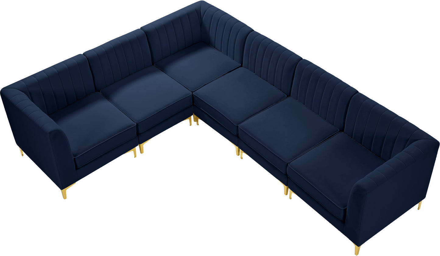 julia navy velvet modular sectional sec6a