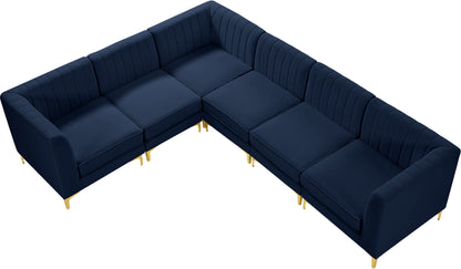 Julia Navy Velvet Modular Sectional Sec6A